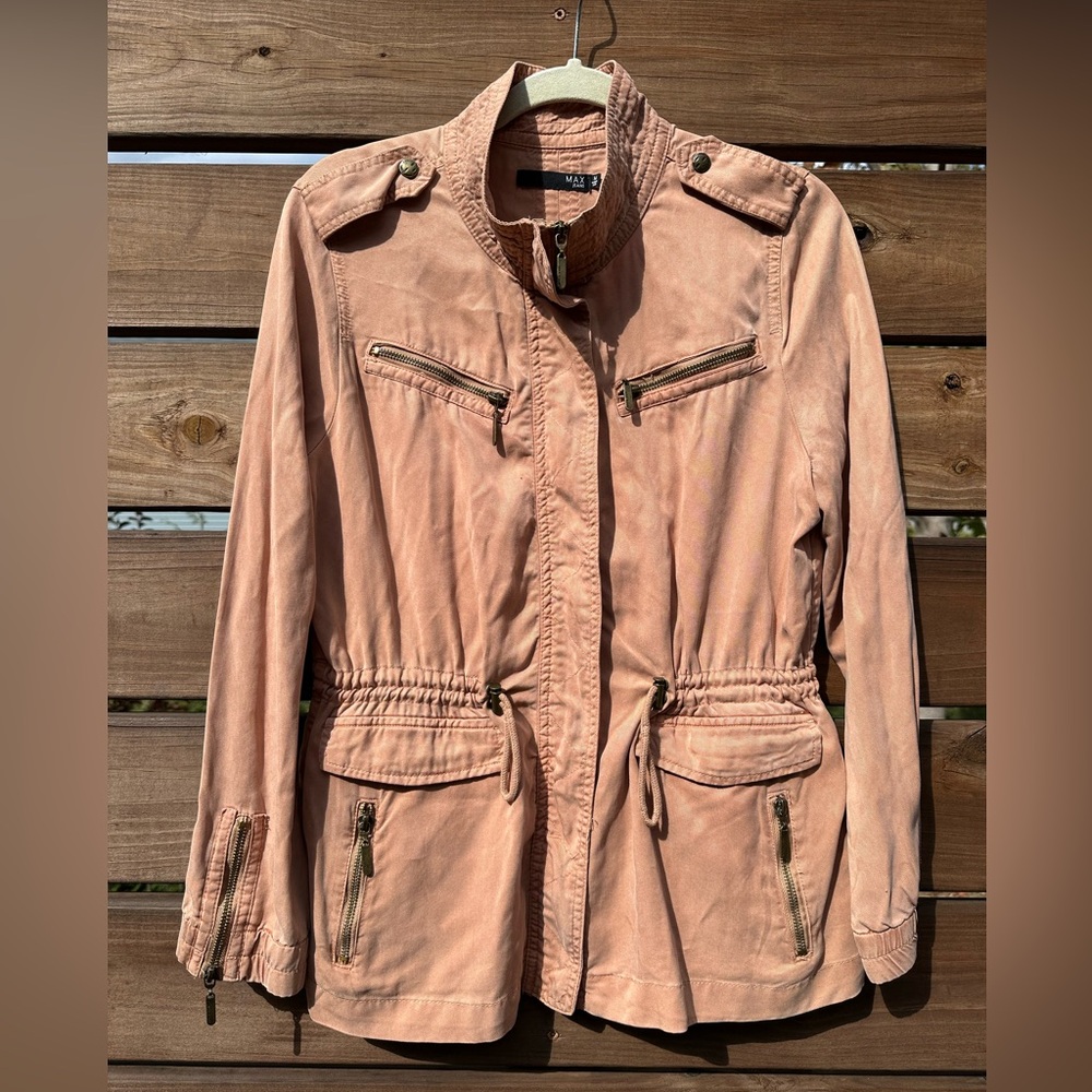 Max Jeans Lightweight Tencel Utility Jacket – Brown & Tan Neutral Layers